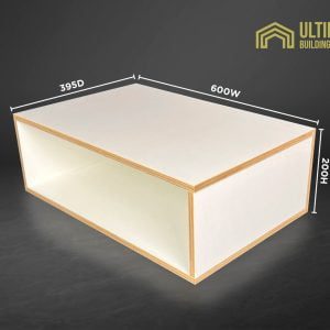 Plywood White Wall mount cabinet or console table 600mm Furniture