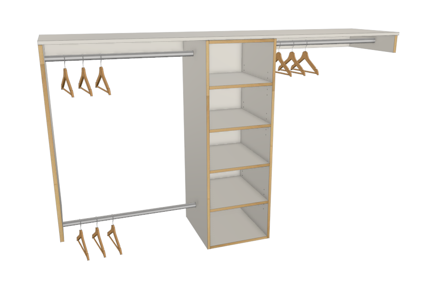 Double Drawer Wall Hanging Spaces Wardrobe Wardrobes 5