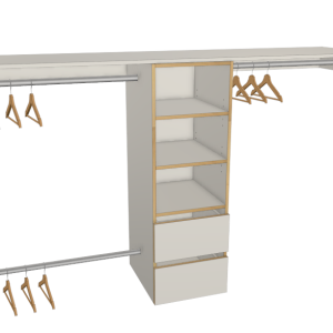 Double Drawer Wall Hanging Spaces Wardrobe Wardrobes