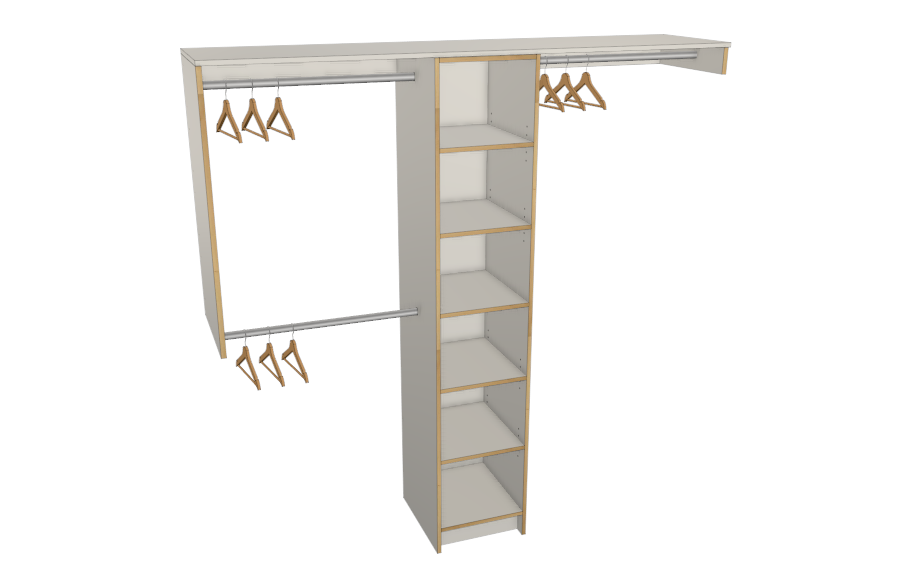 Double Drawer Wall Hanging Spaces Wardrobe Wardrobes 4