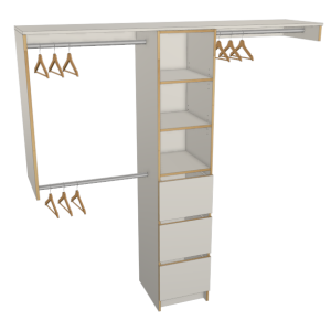 Triple Drawer Two Single Hanging Spaces Wardrobe Wardrobes