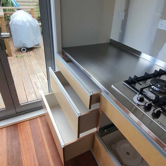 custom built plywood kitchen